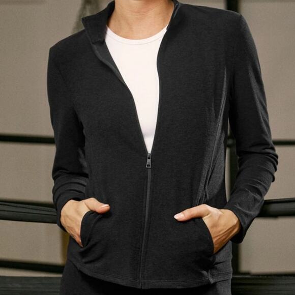 Beyond yoga x peloton collab on the go jacket space dye black size small yoga - Picture 1 of 9